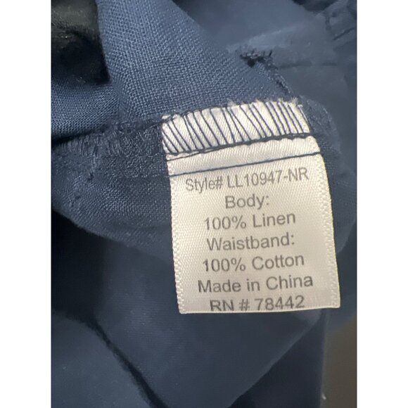 Allen Allen Navy Linen Pants - Picture 6 of 7